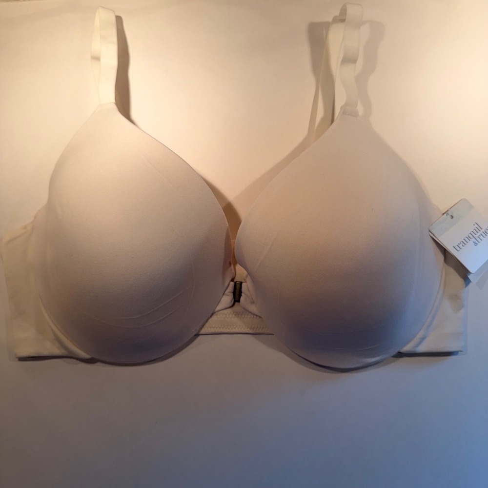 Front Close Underwire T-Shirt Bra 36DD NEW White Molded Cups Adjustable‎ Straps - Picture 14 of 15